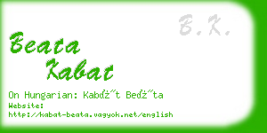 beata kabat business card